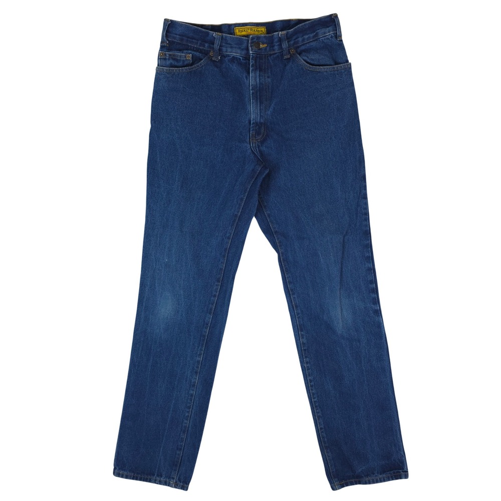 Real Ranch Premium Jeans Mens 33x36 Blue Cotton Denim‎ Straight Leg Workwear